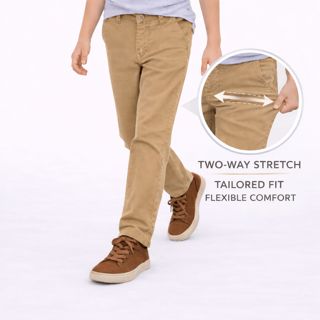 Denro Juniors Signature Stretch Chinos — Desert Tobacco